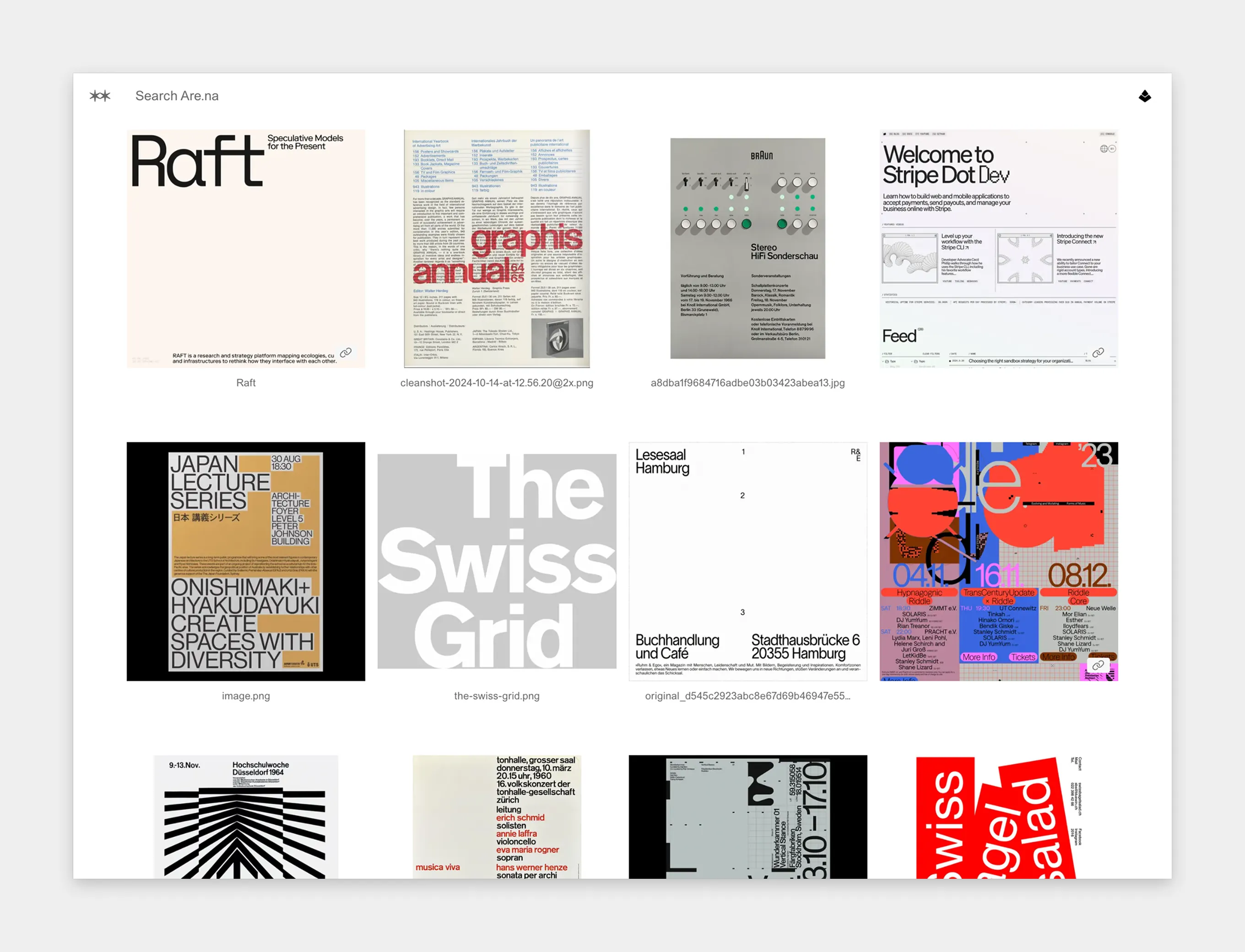 An Are.na channel of saved posters and layouts